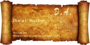 Durai Aszter névjegykártya
